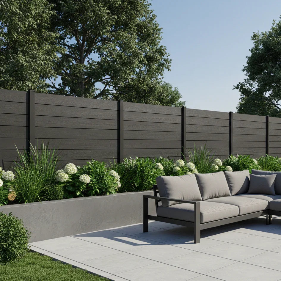 Premium Composite Fencing in Light Grey