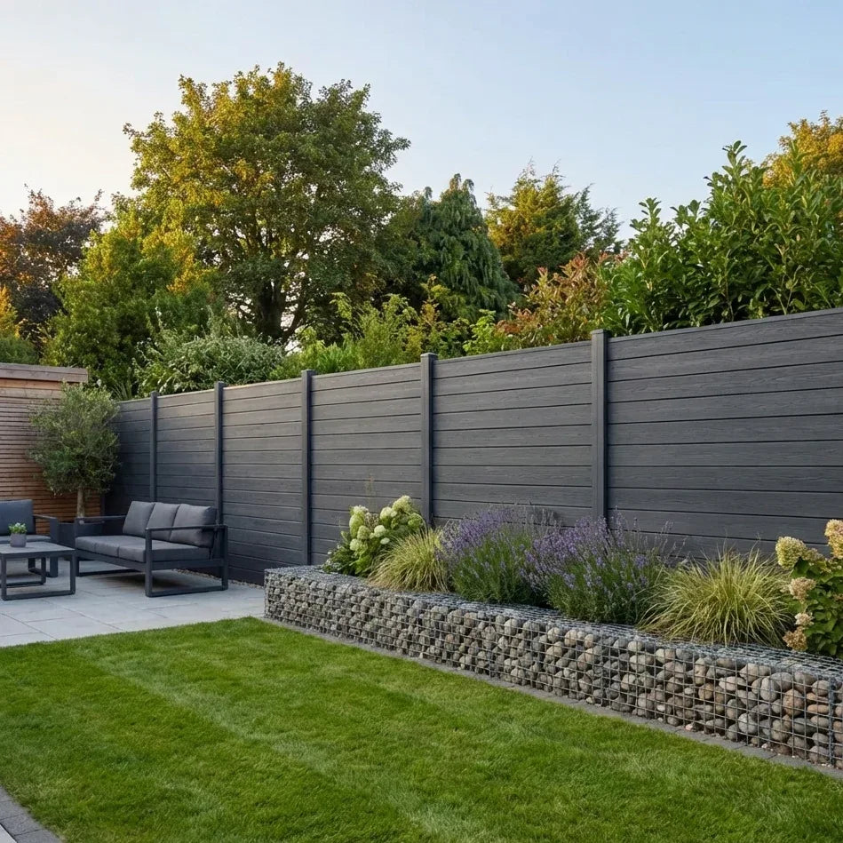 Composite Woodgrain Fencing Panels in Black