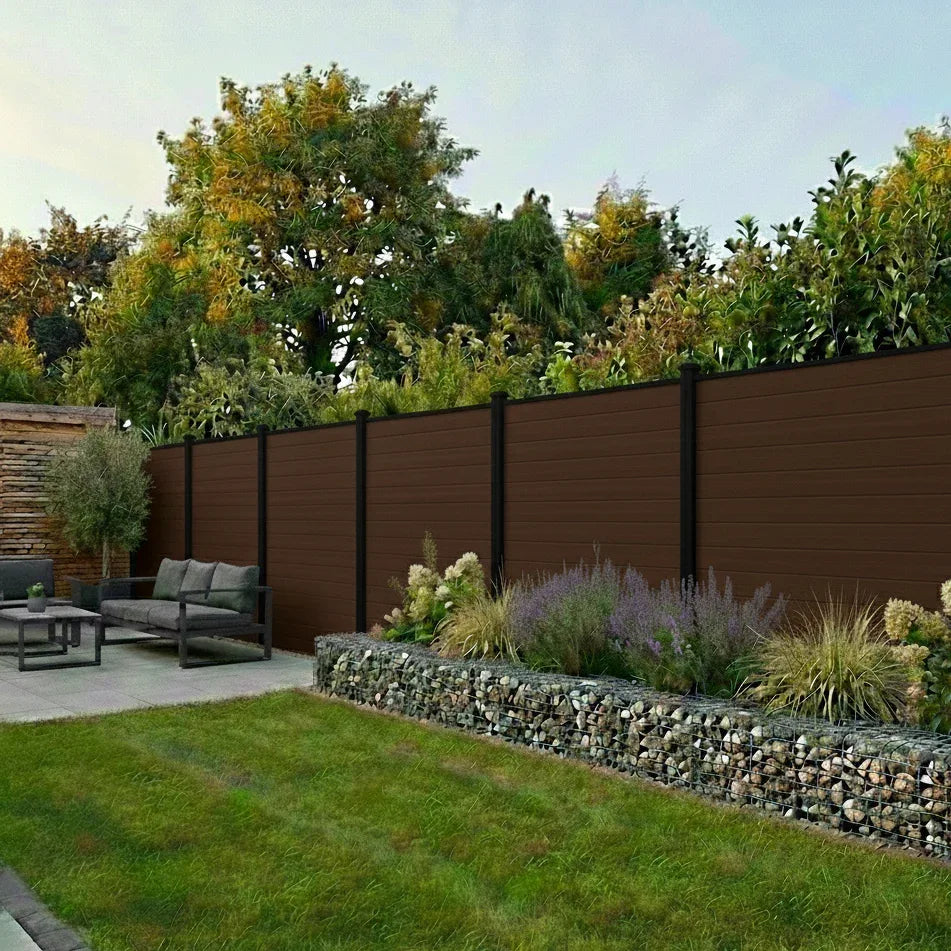 Composite Woodgrain Fencing Panels in Chocolate